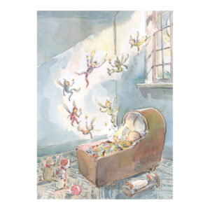 PRE-ORDER Print “Baby in Cot with Dancing Fairies”