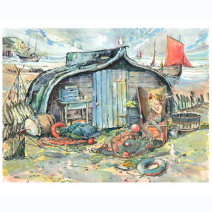 Print “Net Hut with Mermaid Sewing”