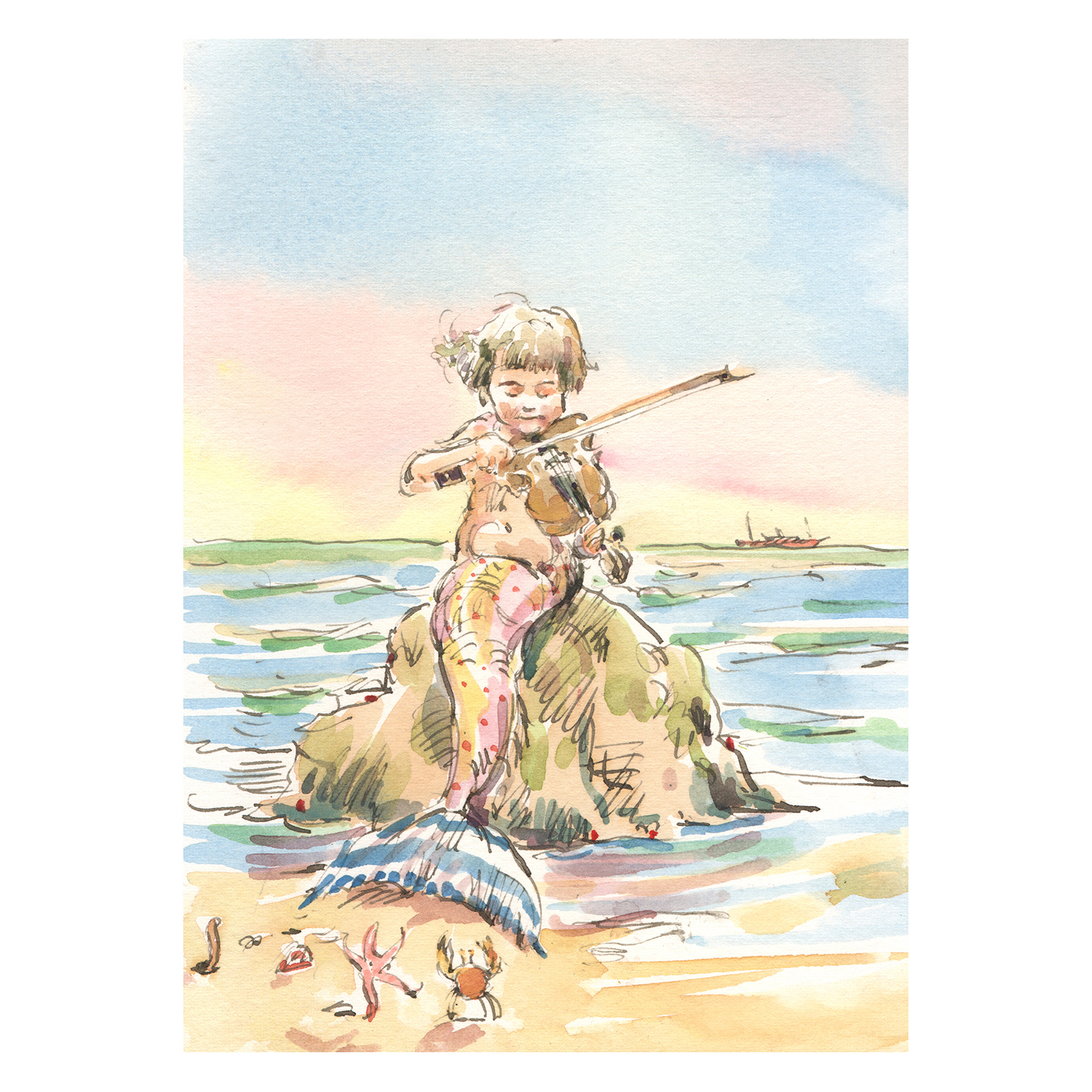 PRE-ORDER PRINT “Mermaid playing Violin”