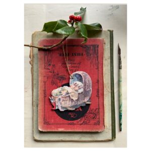 Wooden Decoration “Bunnies in Crib”