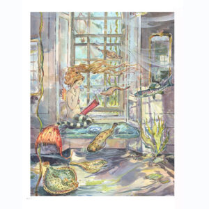 PRE-ORDER PRINT “Mermaid reading on window seat”