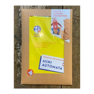 Cardboard Automata Kit “Skater + Collage Characters”