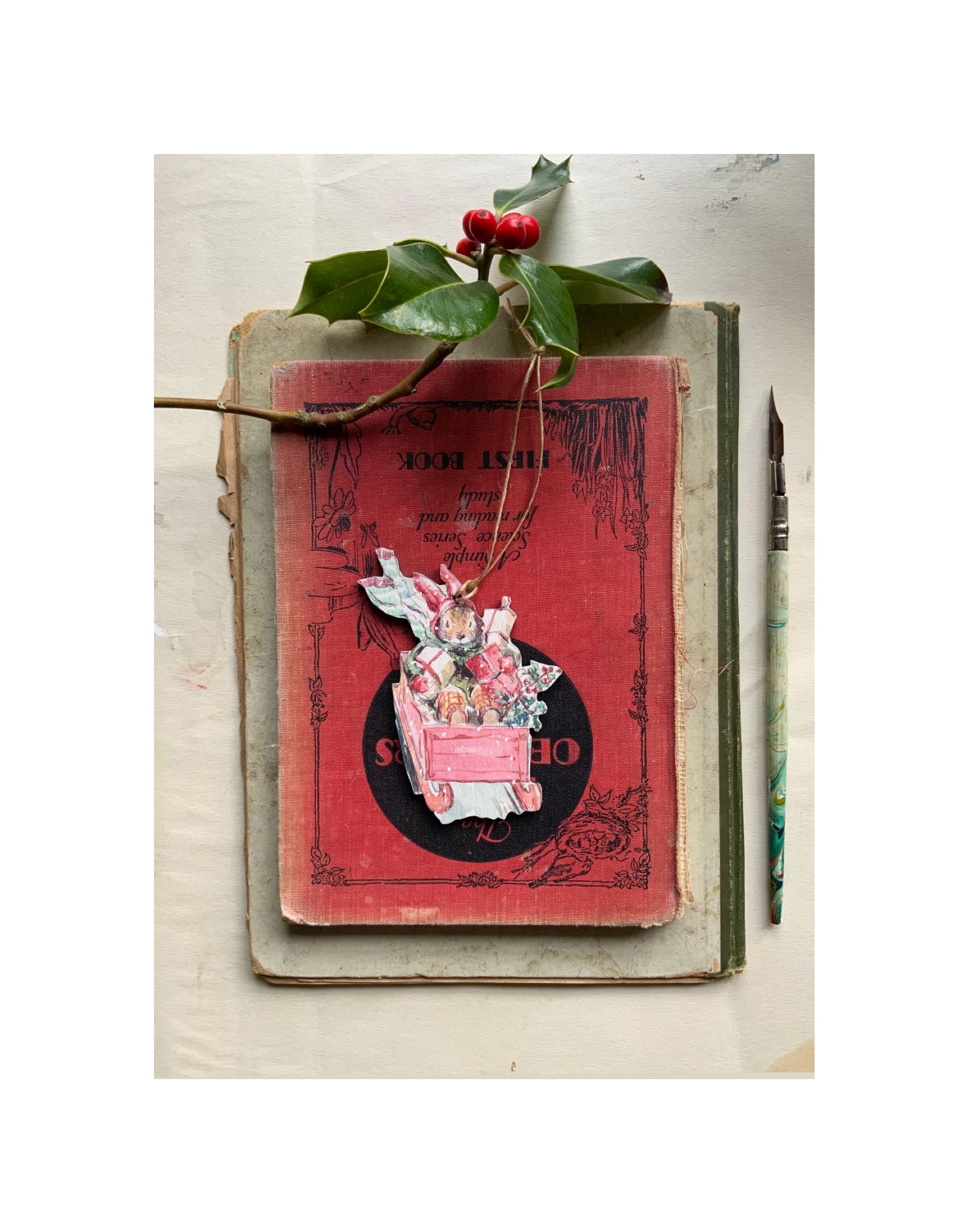 Wooden Decoration “Pink Sledge”