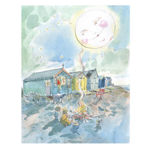 PRE-ORDER PRINT “Beach Huts in Moonlight”