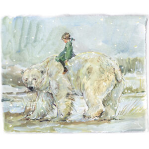 PRE-ORDER PRINT “Girl in Green Dress on Polar Bear”