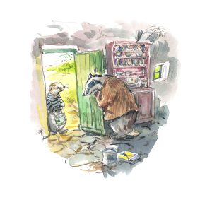 Print “Badger at home”