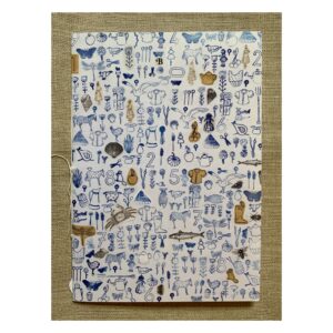 Blue stamps notebook