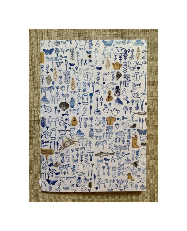 Blue stamps notebook