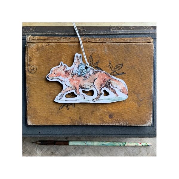 Wooden Decoration “Fox + Bunny”