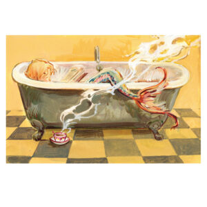 PRE-ORDER Print “Mermaid in yellow bathroom”