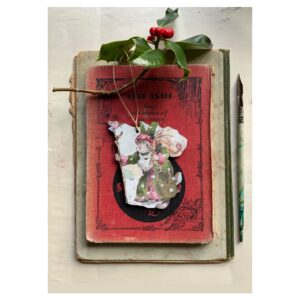 Wooden Decoration “Rabbit Father Christmas”