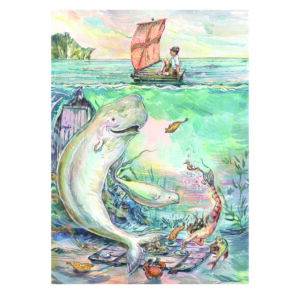 Print “Underwater Picnic with Boy on Raft”