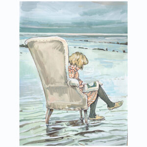 Print “Girl reading on Snowy Hill”