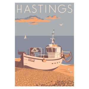 Hastings Print “The Stade at Sunset”