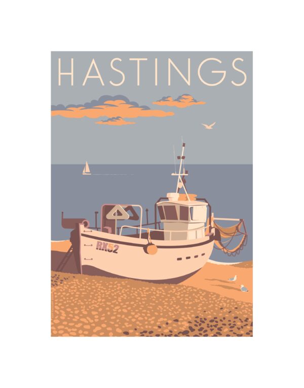 Hastings Print “The Stade at Sunset”