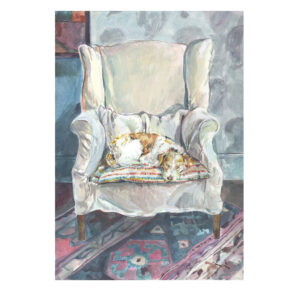 PRE-ORDER Print “Sleeping dog on White Chair”