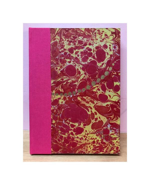 Unruled Journal Marbled cover with string of golden dots Item No11
