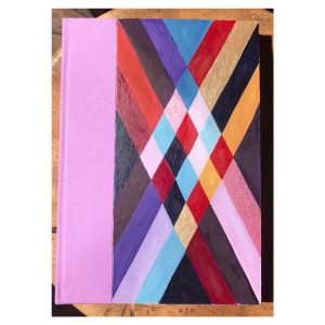 Unruled Journal  Hand painted geometrical shapes No83