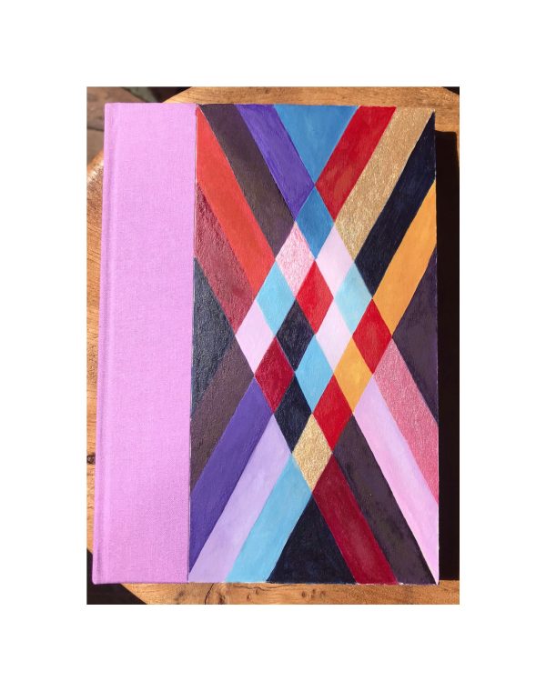 Unruled Journal  Hand painted geometrical shapes No83