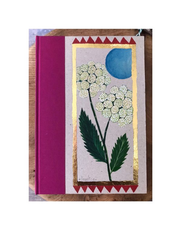 Unruled Journal  Hand painted medicinal flower Angelica