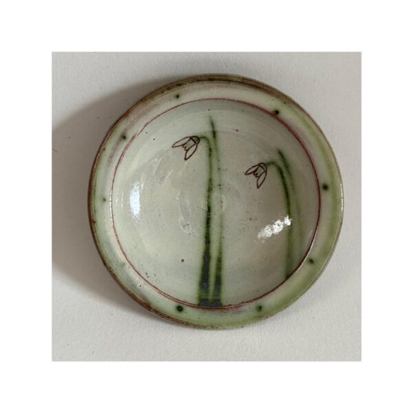 Tiny Wee Dish “Two Snowdrops with spotty rim”