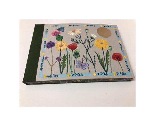 Landscape Unruled Journal  Hand painted  Wild Flowers No83a