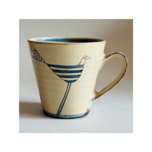 Beaker Cup “Blue Stripey Bird”