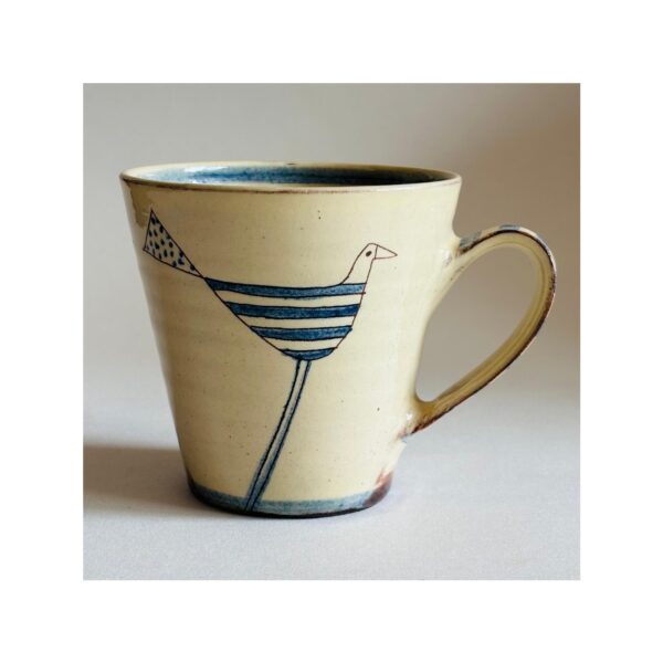Beaker Cup “Blue Stripey Bird”
