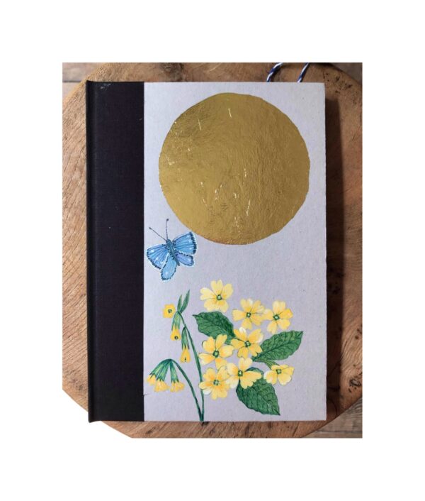 Unruled Journal  Hand painted Primroses under the sun No3