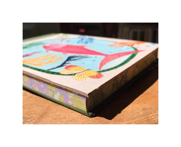 Landscape Unruled Journal  Hand painted  Fish and butterflies No80a - Image 2