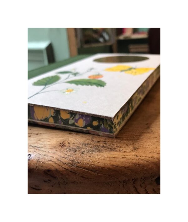 Unruled Journal  Hand painted single strawberry and Yellow butterbly No37 - Image 2