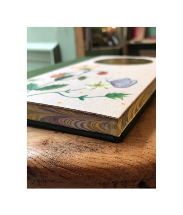 Unruled Journal  Hand painted  strawberries and two butterfly No38 - Image 2