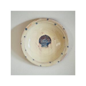 Tiny Wee Dish “Scallop Shell with blue dots”