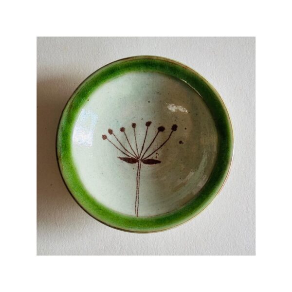 Tiny Wee Dish “Flower Head + Green rim”