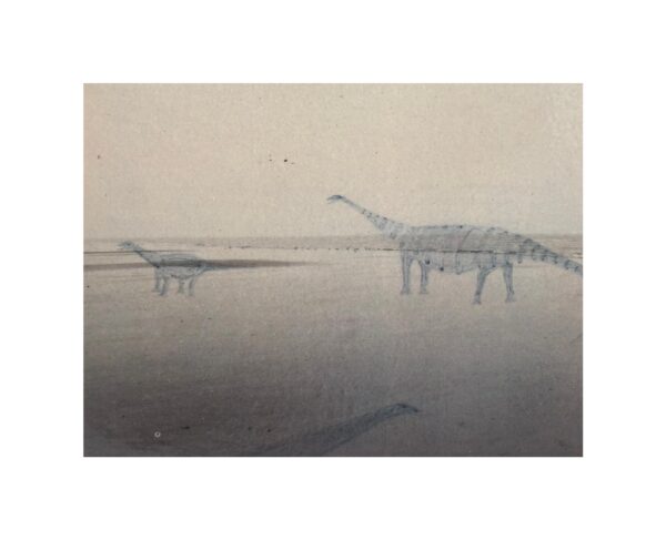Rectangular Tile “Sauropods on Winchelsea Beach” - Image 2