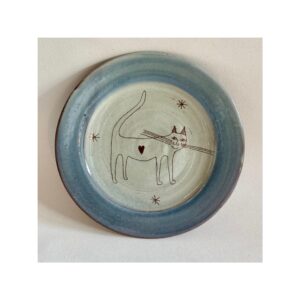 Butter Plate “Max Cat, blue with heart”