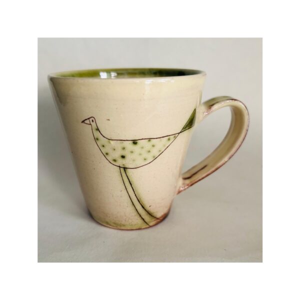 Beaker Cup “Green Spotty Bird”