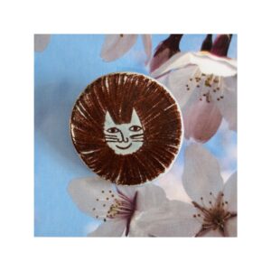 Max Brooch “Blue on Brown”