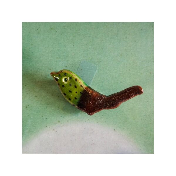 Bird Brooch 5 “Green + Brown”