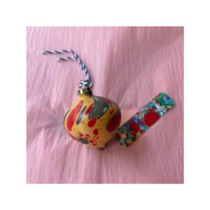 Hand marbled Ceramic Bauble No1