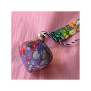 Hand marbled Ceramic Bauble No3