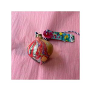 Hand marbled Ceramic Bauble No2