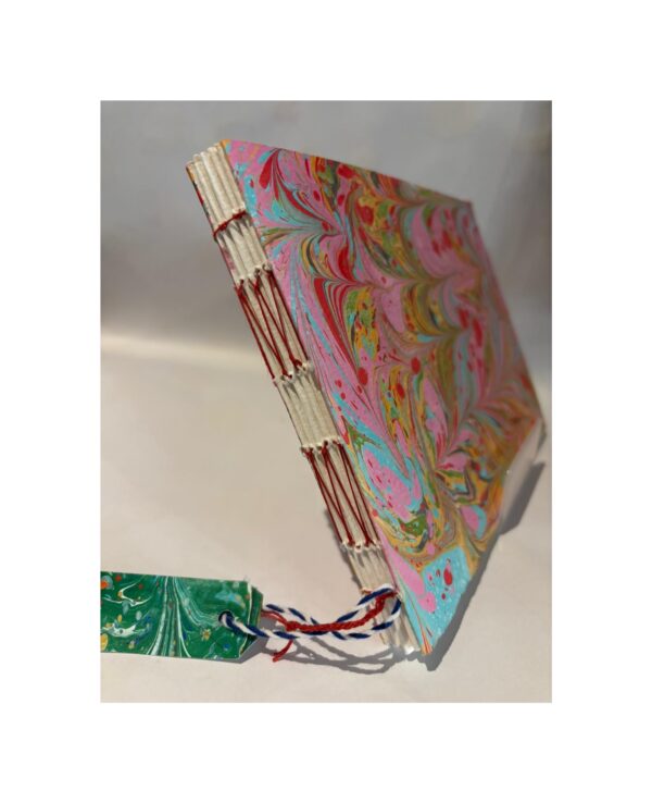 Large Marbled watercolour note book with visible stitching No2 - Image 2