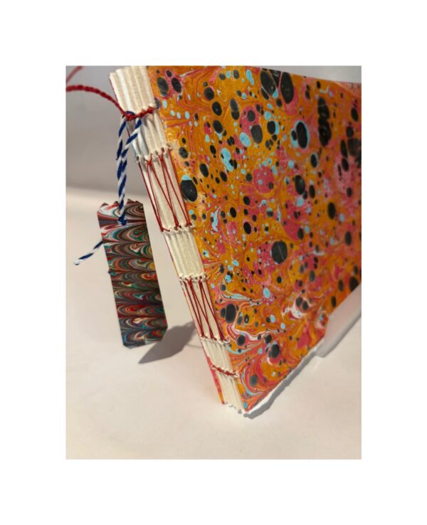 Large Marbled watercolour note book with visible stitching No3 - Image 2