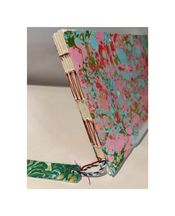 Large Marbled watercolour note book with visible stitching No4 - Image 2