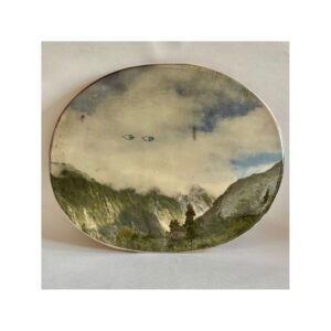 Large Oval Tile “Fox Glacier with Eyes”