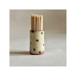 Toothpick Holder “Green Dots”