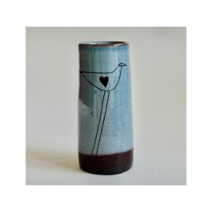 Valentines Pre-Order “Small Vase with Lovebird” Blue