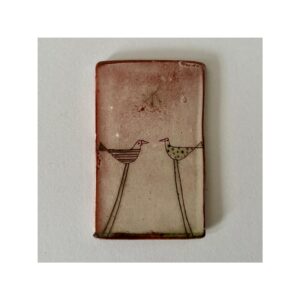 Small Tile “Two green birds”