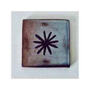 Spirograph Tile “Blue + brown flower”